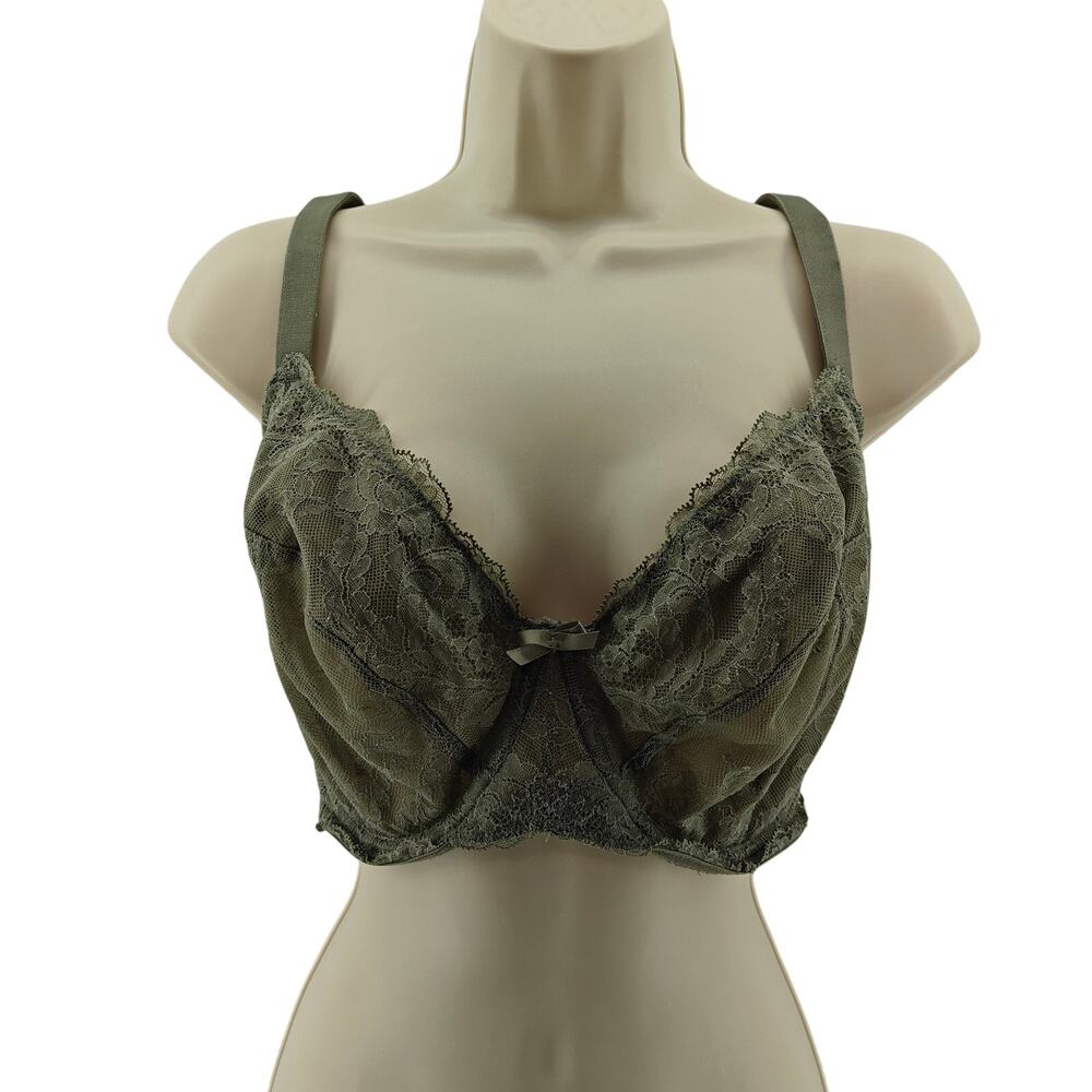 Panache Ana Lace Plunge Underwire Bra Olive 32J